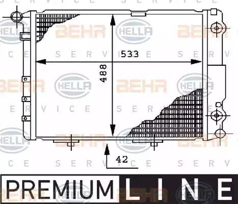 BEHR HELLA Service 8MK 376 712-451 - Радиатор, охлаждение двигателя autospares.lv