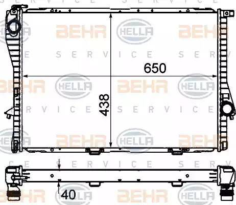 BEHR HELLA Service 8MK 376 712-484 - Радиатор, охлаждение двигателя autospares.lv