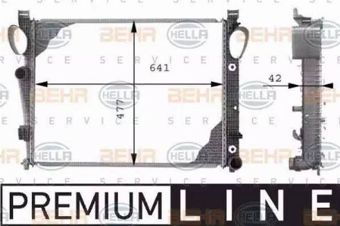 BEHR HELLA Service 8MK 376 712-571 - Радиатор, охлаждение двигателя autospares.lv