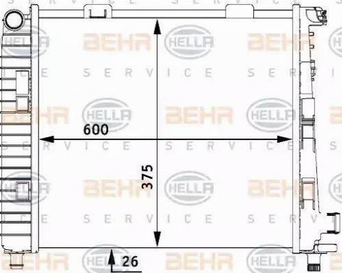 BEHR HELLA Service 8MK 376 712-651 - Радиатор, охлаждение двигателя autospares.lv