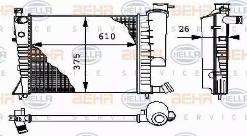 BEHR HELLA Service 8MK 376 712-611 - Радиатор, охлаждение двигателя autospares.lv