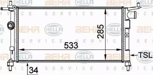 BEHR HELLA Service 8MK 376 712-004 - Радиатор, охлаждение двигателя autospares.lv