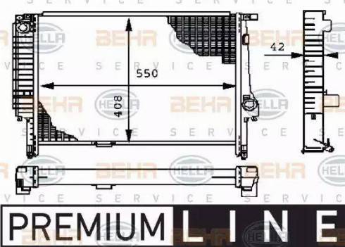 BEHR HELLA Service 8MK 376 712-191 - Радиатор, охлаждение двигателя autospares.lv