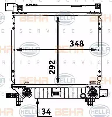 BEHR HELLA Service 8MK 376 712-161 - Радиатор, охлаждение двигателя autospares.lv