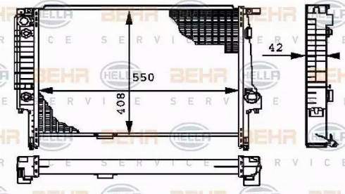 BEHR HELLA Service 8MK 376 712-181 - Радиатор, охлаждение двигателя autospares.lv