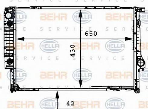 BEHR HELLA Service 8MK 376 712-134 - Радиатор, охлаждение двигателя autospares.lv