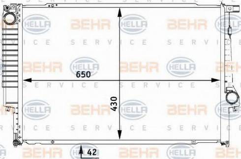 BEHR HELLA Service 8MK 376 712-124 - Радиатор, охлаждение двигателя autospares.lv