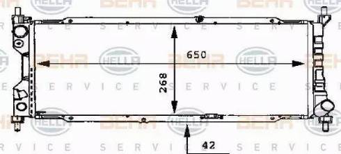 BEHR HELLA Service 8MK 376 712-351 - Радиатор, охлаждение двигателя autospares.lv