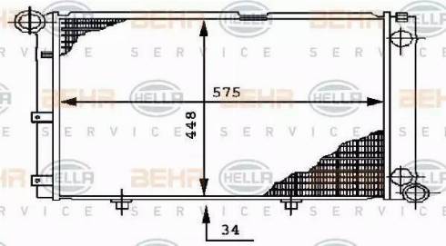 BEHR HELLA Service 8MK 376 712-291 - Радиатор, охлаждение двигателя autospares.lv