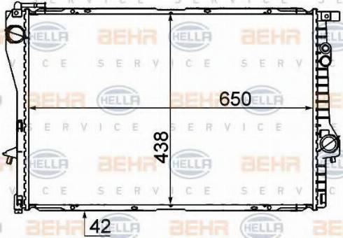 BEHR HELLA Service 8MK 376 712-234 - Радиатор, охлаждение двигателя autospares.lv