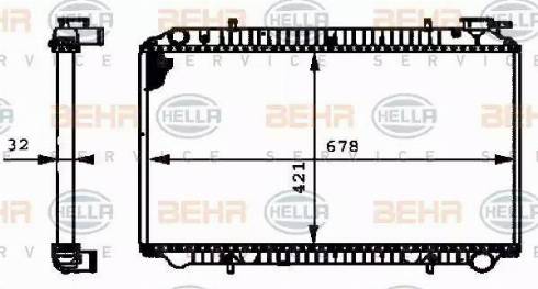 BEHR HELLA Service 8MK 376 712-731 - Радиатор, охлаждение двигателя autospares.lv