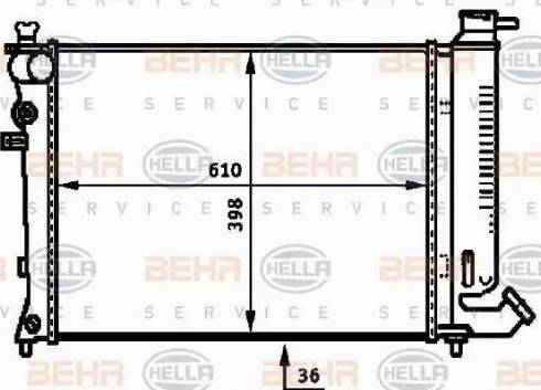 BEHR HELLA Service 8MK 376 717-491 - Радиатор, охлаждение двигателя autospares.lv