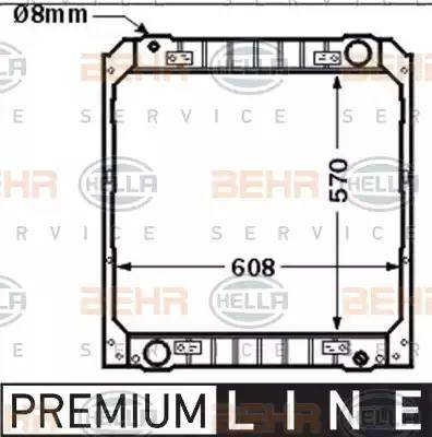 BEHR HELLA Service 8MK 376 717-561 - Радиатор, охлаждение двигателя autospares.lv