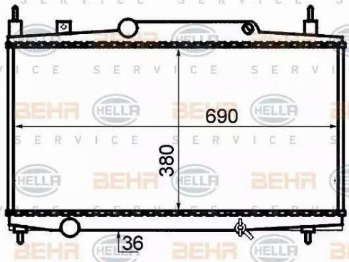 BEHR HELLA Service 8MK 376 717-581 - Радиатор, охлаждение двигателя autospares.lv