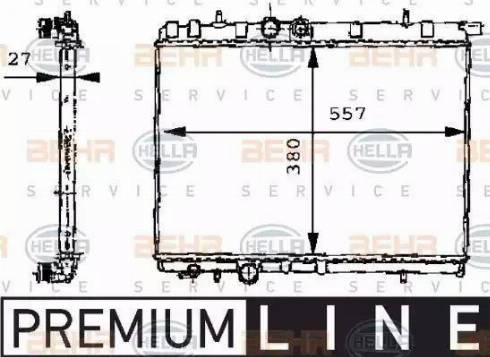 BEHR HELLA Service 8MK 376 717-531 - Радиатор, охлаждение двигателя autospares.lv