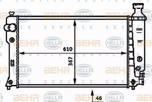 BEHR HELLA Service 8MK 376 717-661 - Радиатор, охлаждение двигателя autospares.lv