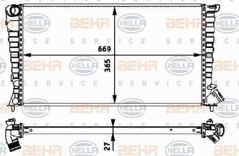 BEHR HELLA Service 8MK 376 717-601 - Радиатор, охлаждение двигателя autospares.lv