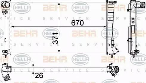 BEHR HELLA Service 8MK 376 717-611 - Радиатор, охлаждение двигателя autospares.lv