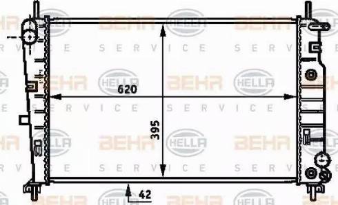 BEHR HELLA Service 8MK 376 717-111 - Радиатор, охлаждение двигателя autospares.lv