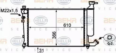 BEHR HELLA Service 8MK 376 717-171 - Радиатор, охлаждение двигателя autospares.lv