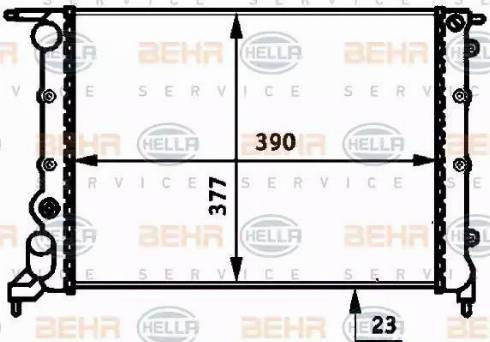 BEHR HELLA Service 8MK 376 717-301 - Радиатор, охлаждение двигателя autospares.lv