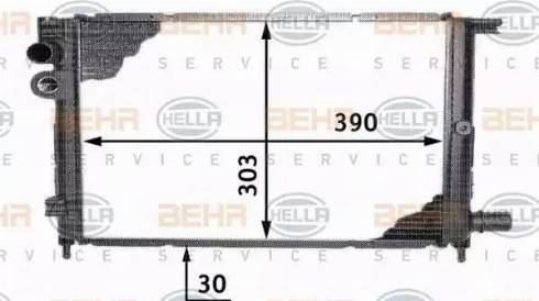 BEHR HELLA Service 8MK 376 717-321 - Радиатор, охлаждение двигателя autospares.lv