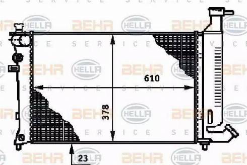 BEHR HELLA Service 8MK 376 717-291 - Радиатор, охлаждение двигателя autospares.lv