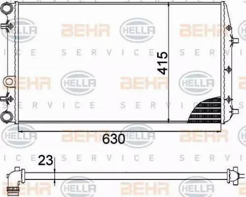 BEHR HELLA Service 8MK 376 717-704 - Радиатор, охлаждение двигателя autospares.lv