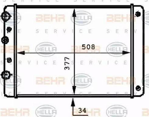 BEHR HELLA Service 8MK 376 717-711 - Радиатор, охлаждение двигателя autospares.lv