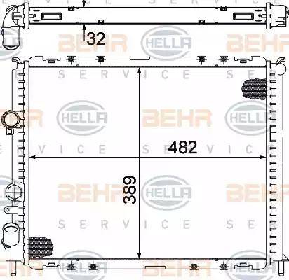 BEHR HELLA Service 8MK 376 717-781 - Радиатор, охлаждение двигателя autospares.lv