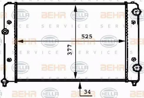 BEHR HELLA Service 8MK 376 717-734 - Радиатор, охлаждение двигателя autospares.lv