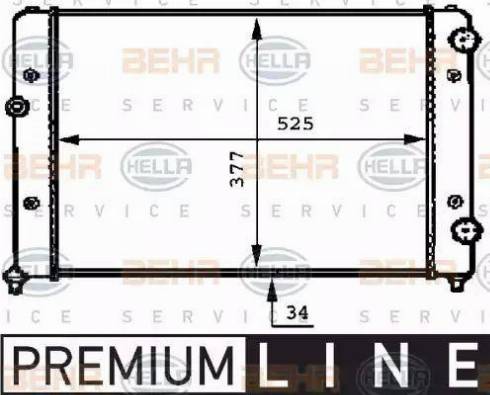 BEHR HELLA Service 8MK 376 717-731 - Радиатор, охлаждение двигателя autospares.lv