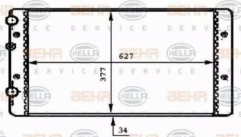 BEHR HELLA Service 8MK 376 717-721 - Радиатор, охлаждение двигателя autospares.lv