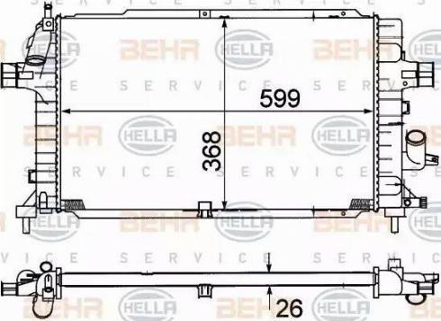 BEHR HELLA Service 8MK 376 781-041 - Радиатор, охлаждение двигателя autospares.lv