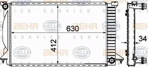 BEHR HELLA Service 8MK 376 781-071 - Радиатор, охлаждение двигателя autospares.lv
