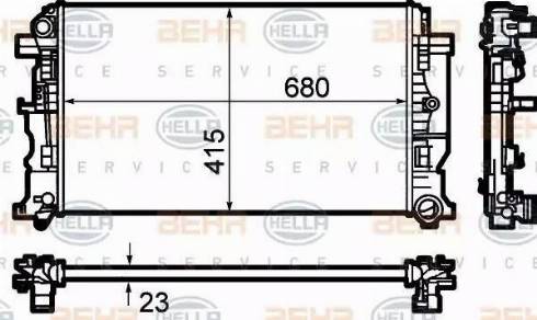 BEHR HELLA Service 8MK 376 782-054 - Радиатор, охлаждение двигателя autospares.lv