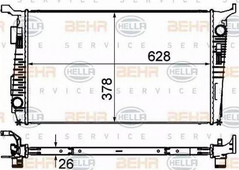 BEHR HELLA Service 8MK 376 735-181 - Радиатор, охлаждение двигателя autospares.lv