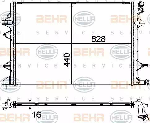 BEHR HELLA Service 8MK 376 735-371 - Радиатор, охлаждение двигателя autospares.lv