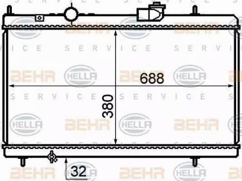 BEHR HELLA Service 8MK 376 732-741 - Радиатор, охлаждение двигателя autospares.lv