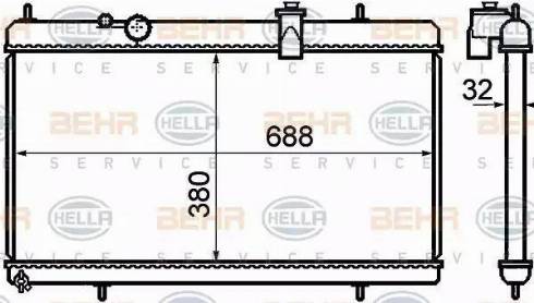 BEHR HELLA Service 8MK 376 732-751 - Радиатор, охлаждение двигателя autospares.lv