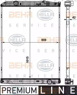 BEHR HELLA Service 8MK 376 737-051 - Радиатор, охлаждение двигателя autospares.lv