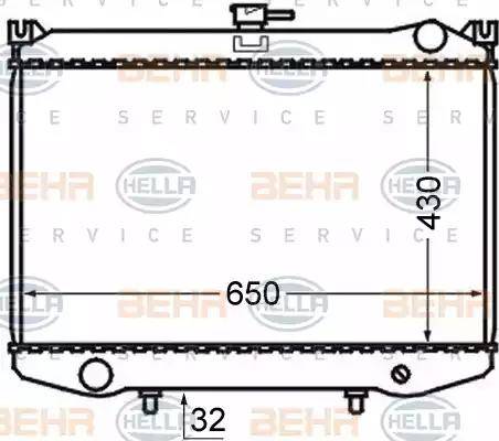 BEHR HELLA Service 8MK 376 724-481 - Радиатор, охлаждение двигателя autospares.lv