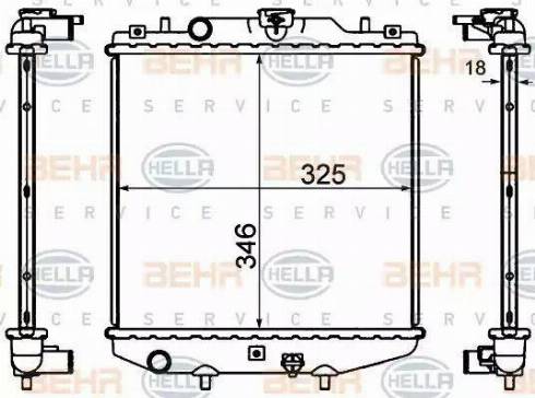 BEHR HELLA Service 8MK 376 724-591 - Радиатор, охлаждение двигателя autospares.lv