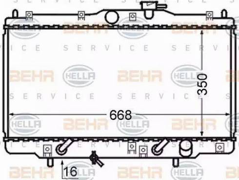 BEHR HELLA Service 8MK 376 724-511 - Радиатор, охлаждение двигателя autospares.lv