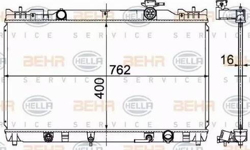 BEHR HELLA Service 8MK 376 724-571 - Радиатор, охлаждение двигателя autospares.lv