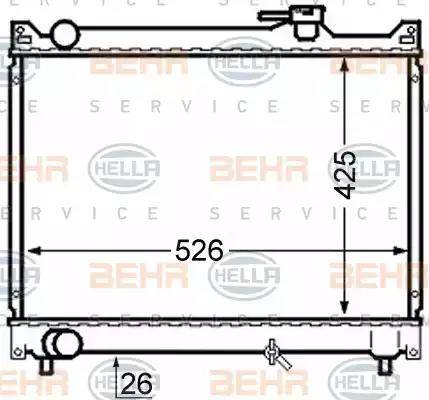 BEHR HELLA Service 8MK 376 724-661 - Радиатор, охлаждение двигателя autospares.lv