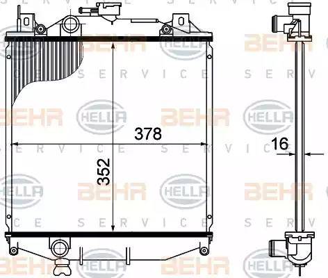 BEHR HELLA Service 8MK 376 724-741 - Радиатор, охлаждение двигателя autospares.lv