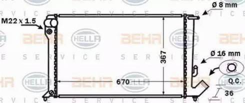 BEHR HELLA Service 8MK 376 724-711 - Радиатор, охлаждение двигателя autospares.lv