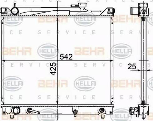 BEHR HELLA Service 8MK 376 726-471 - Радиатор, охлаждение двигателя autospares.lv