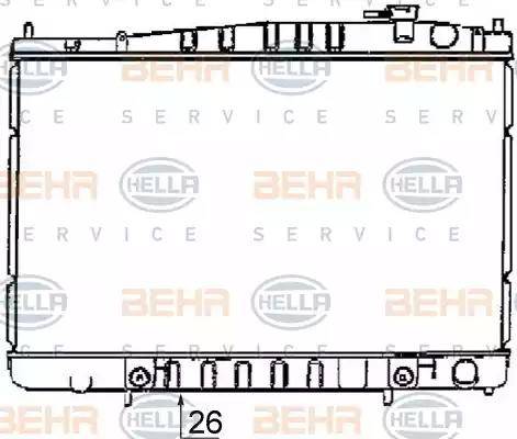 BEHR HELLA Service 8MK 376 726-521 - Радиатор, охлаждение двигателя autospares.lv